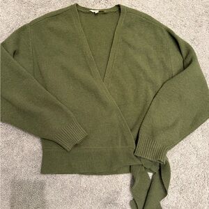 Wayf Olive Green Wrap Sweater
